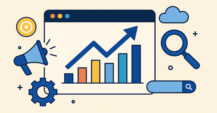 website analytics showing SEO growth