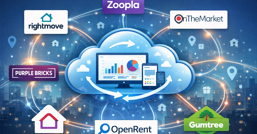real estate cloud platform syncing listings across major property portals